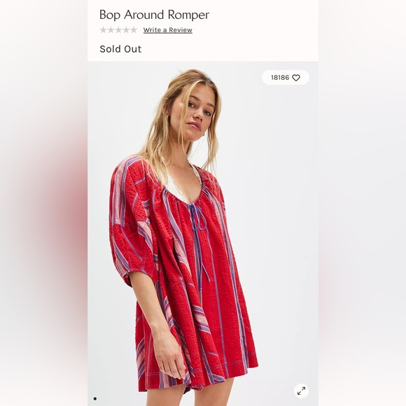 NEW! Free People BOP AROUND Romper M Seaside Stripe Ivory Blue Striped Shorts - Picture 11 of 16